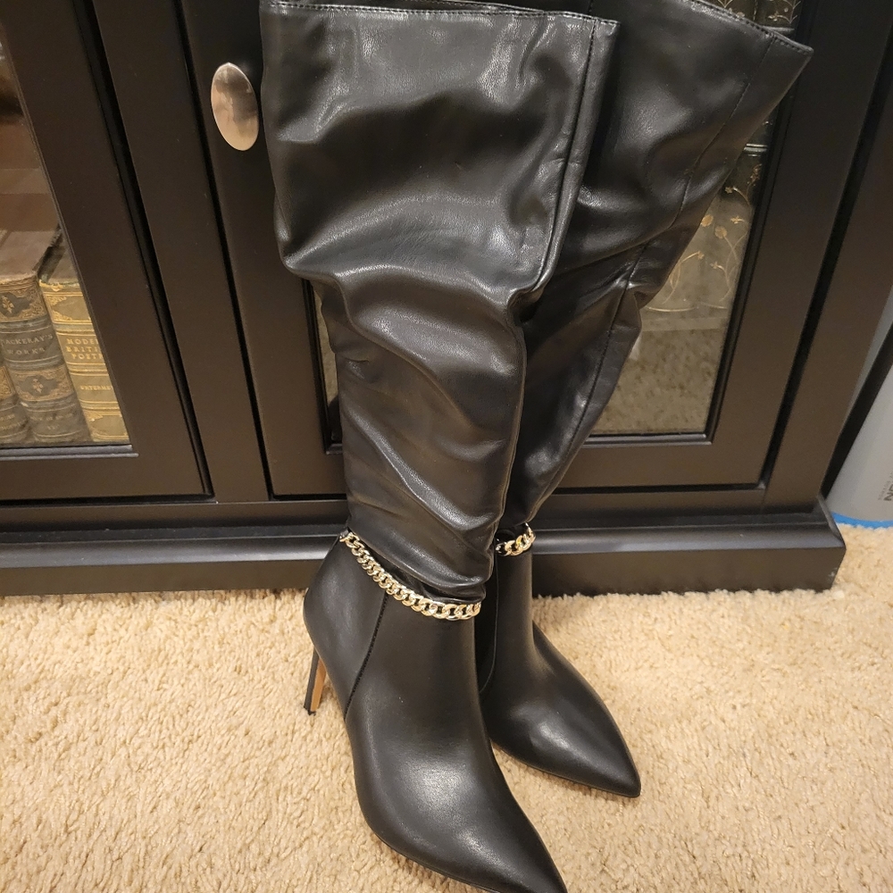 Brand New Knee High Vegan Leather boots